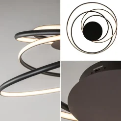 Moderne LED plafondlamp ringen zwart 3-standen dimbaar