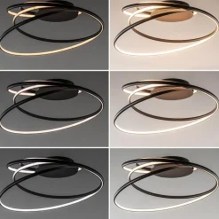 Moderne LED plafondlamp ringen zwart 3-standen dimbaar