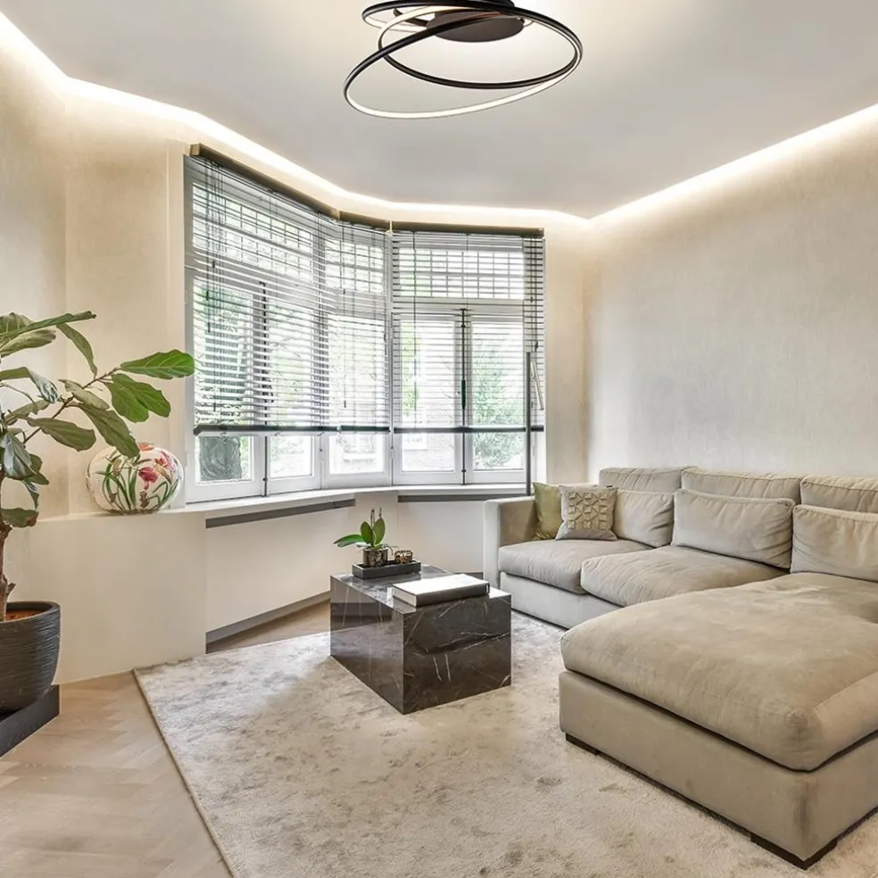 Moderne LED plafondlamp ringen zwart 3-standen dimbaar