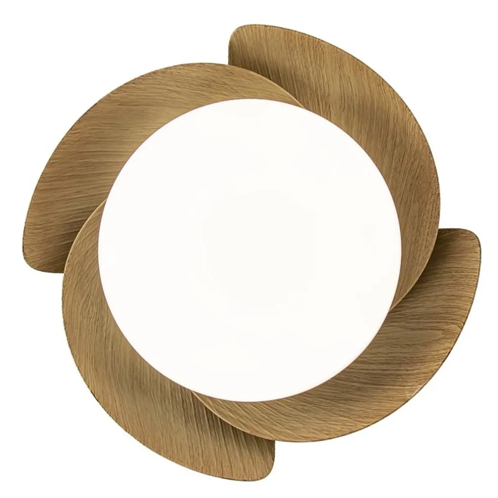 Moderne LED plafondventilator wit met houten bladen