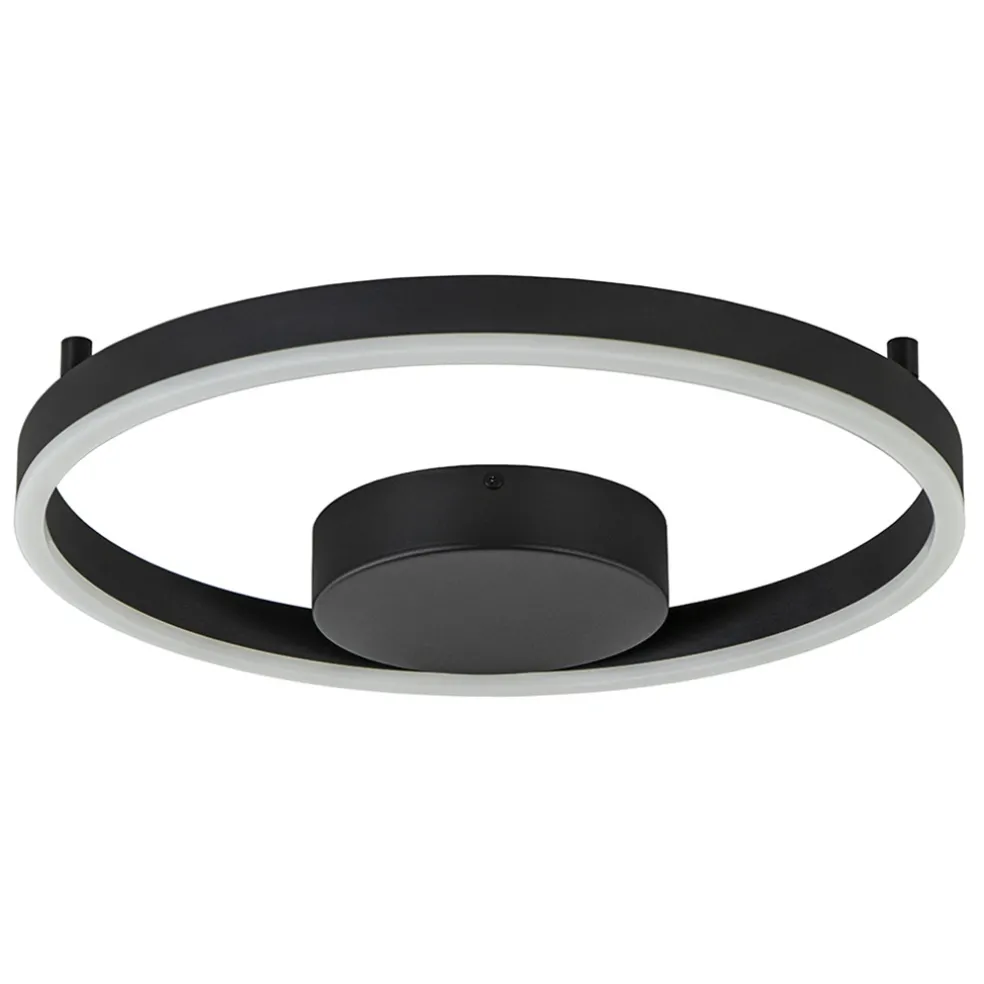 Moderne LED plafond/wandlamp ring zwart