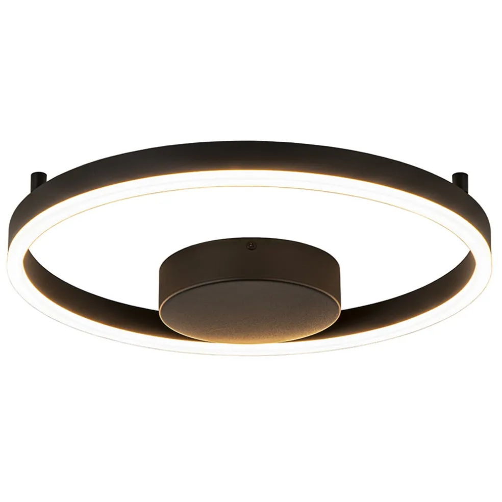 Moderne LED plafond/wandlamp ring zwart