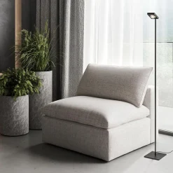 Moderne LED vloerlamp lens zwart verstelbaar