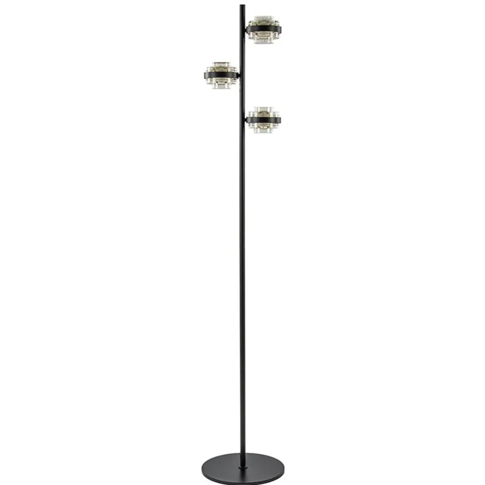 Moderne LED vloerlamp zwart/champagne dimbaar