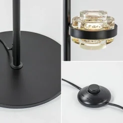 Moderne LED vloerlamp zwart/champagne dimbaar