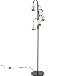 Moderne LED vloerlamp zwart met helder glas