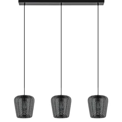 Moderne 3-lichts eettafelhanglamp Adeta mat zwart