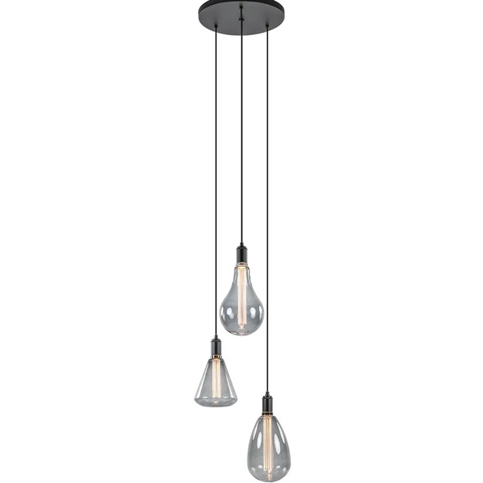 Moderne 3-lichts hanglamp zwart exclusief bronnen