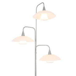 Moderne 3-lichts LED vloerlamp geborsteld staal