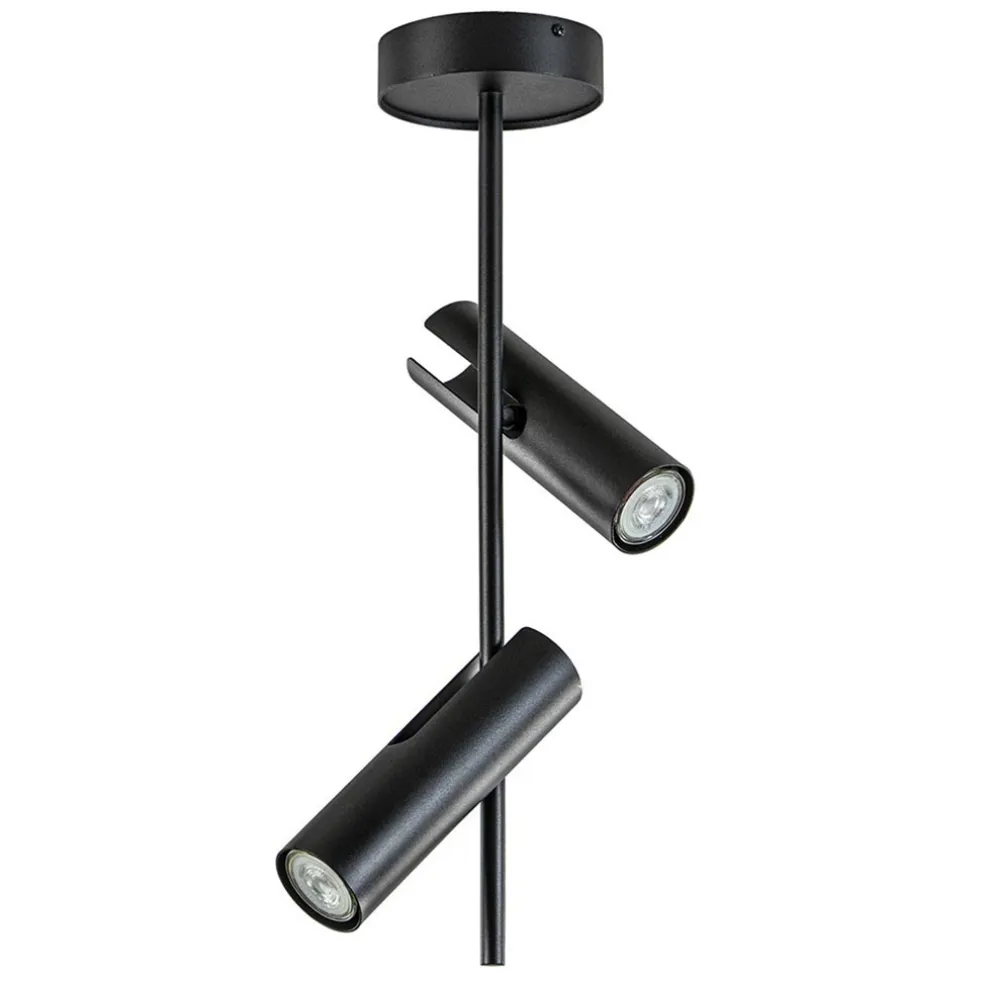 Moderne 2-lichts opbouwspot zwart verstelbaar