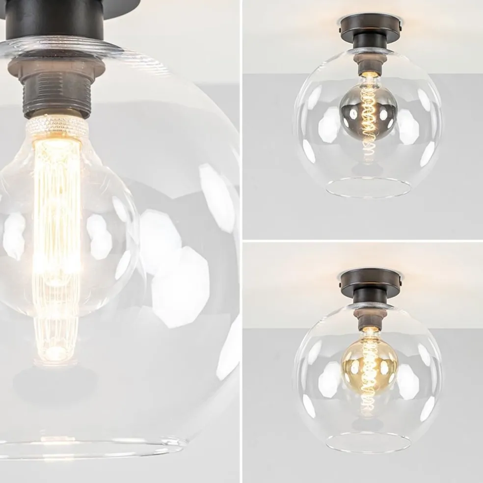 Moderne plafondlamp globe helder glas