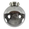 Moderne plafondlamp nikkel met smokey glas