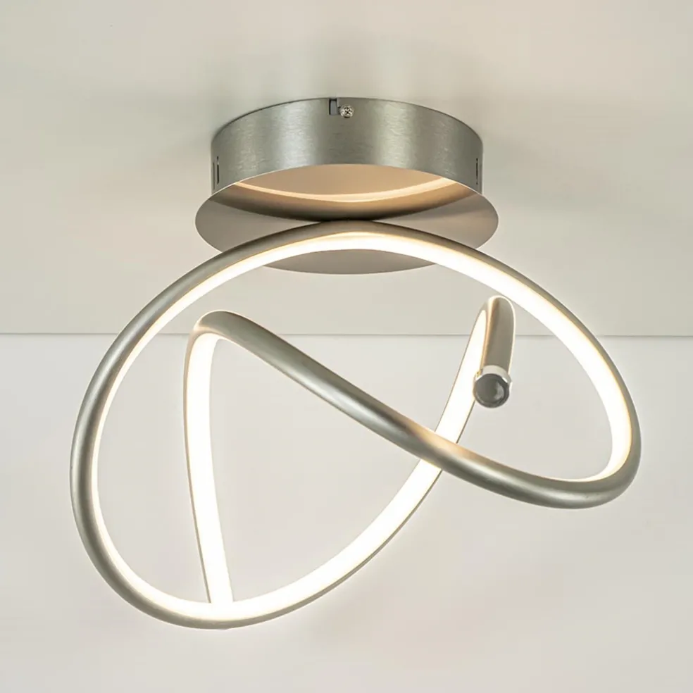 Moderne plafondlamp nikkel inclusief 3-standen dimbaar LED