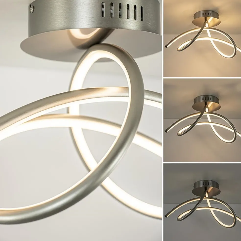 Moderne plafondlamp nikkel inclusief 3-standen dimbaar LED