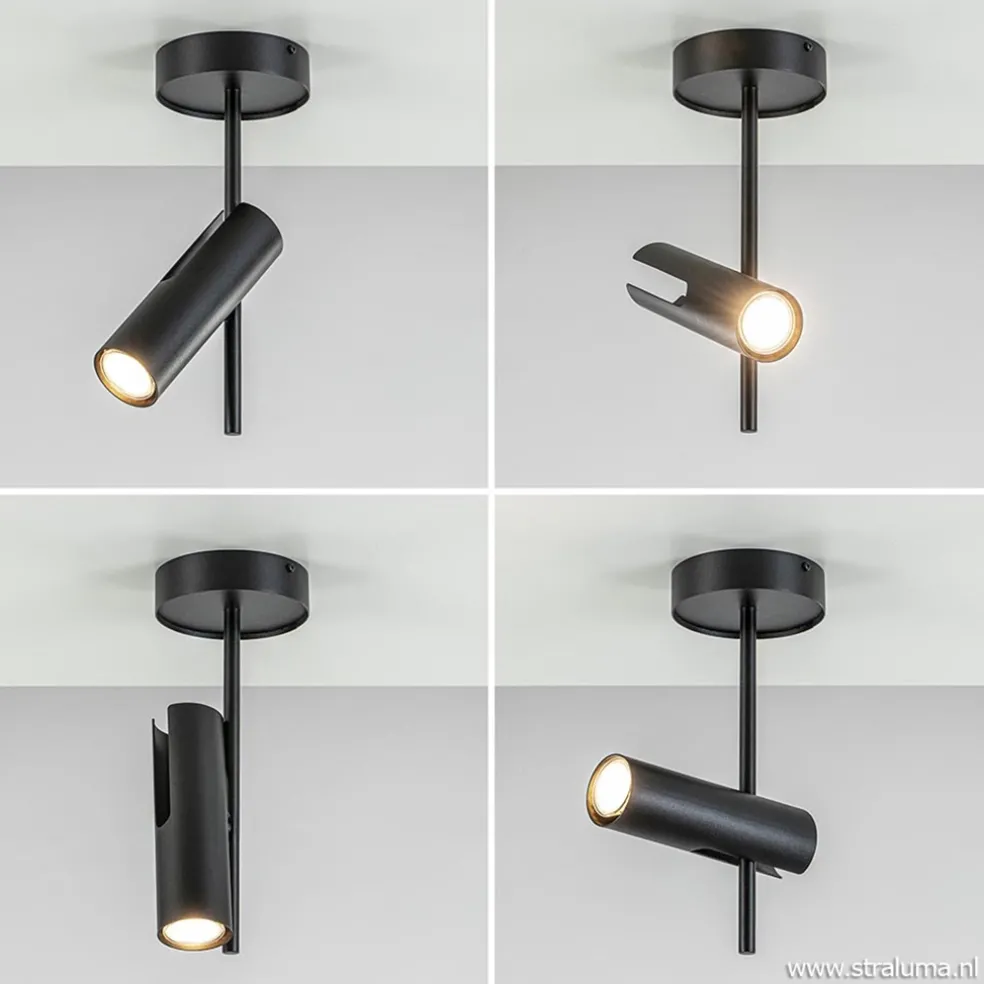 Moderne plafondspot zwart metaal verstelbaar