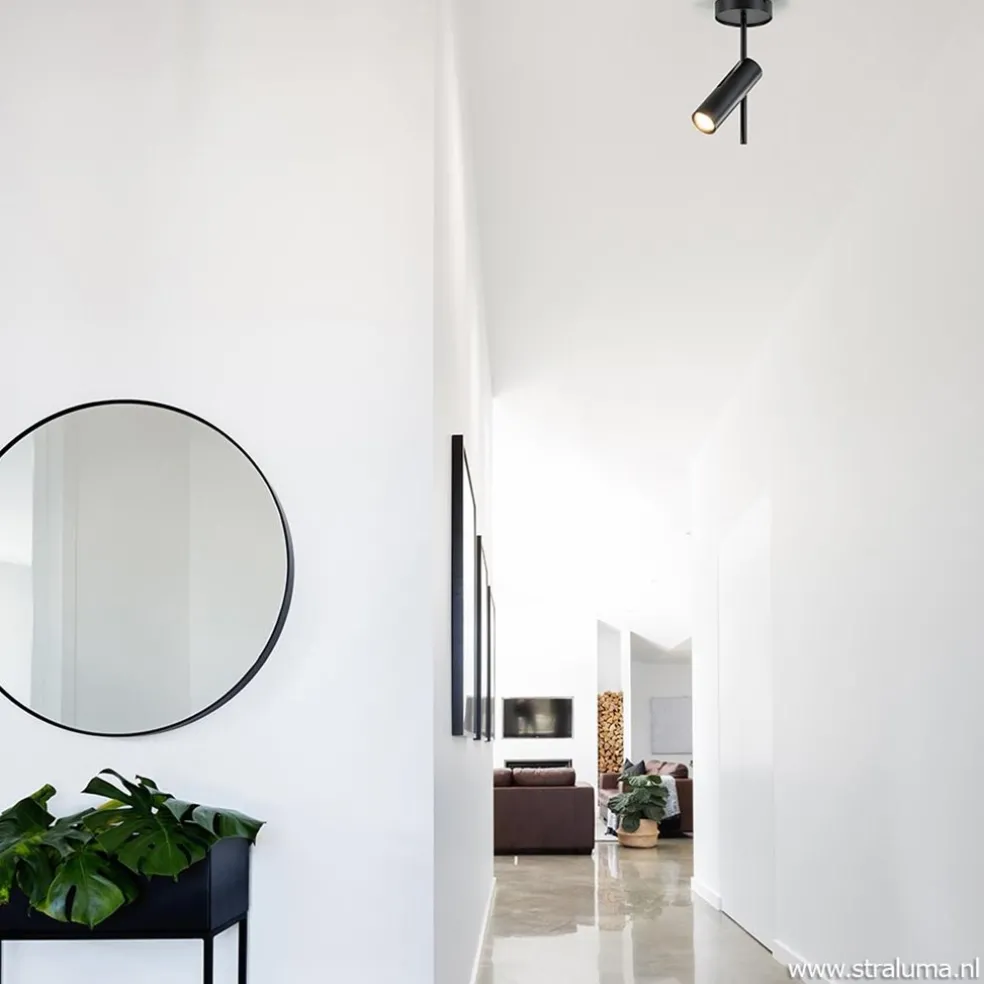 Moderne plafondspot zwart metaal verstelbaar