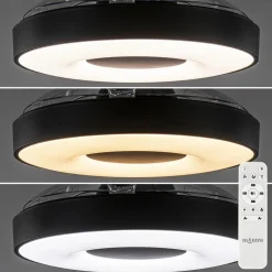 Moderne plafondventilator zwart met dimbaar LED