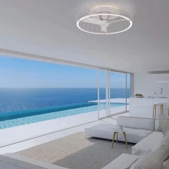 Moderne plafondventilator wit inclusief LED verlichting