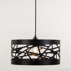 Moderne ronde hanglamp zwart metaal