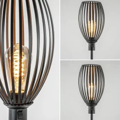 Moderne staande lamp met draad kap mat zwart