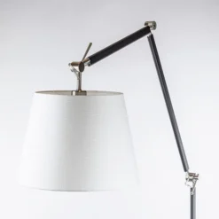 Moderne staande lamp staal met zwart