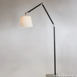 Moderne staande lamp staal met zwart