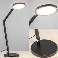 Moderne tafel/bureaulamp zwart met dimbaar LED