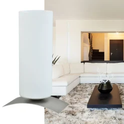 Moderne tafellamp Oblica zuil nikkel