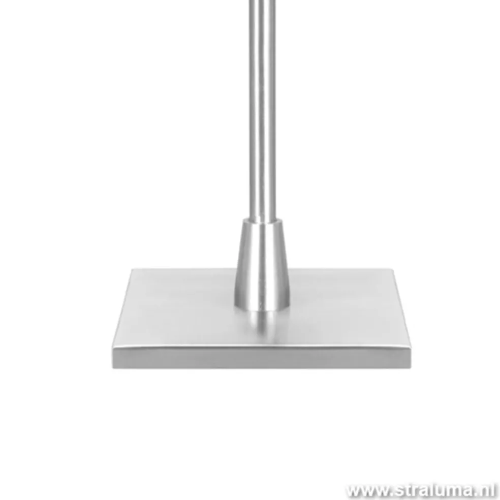 Moderne tafellamp staal/glas met dimmer