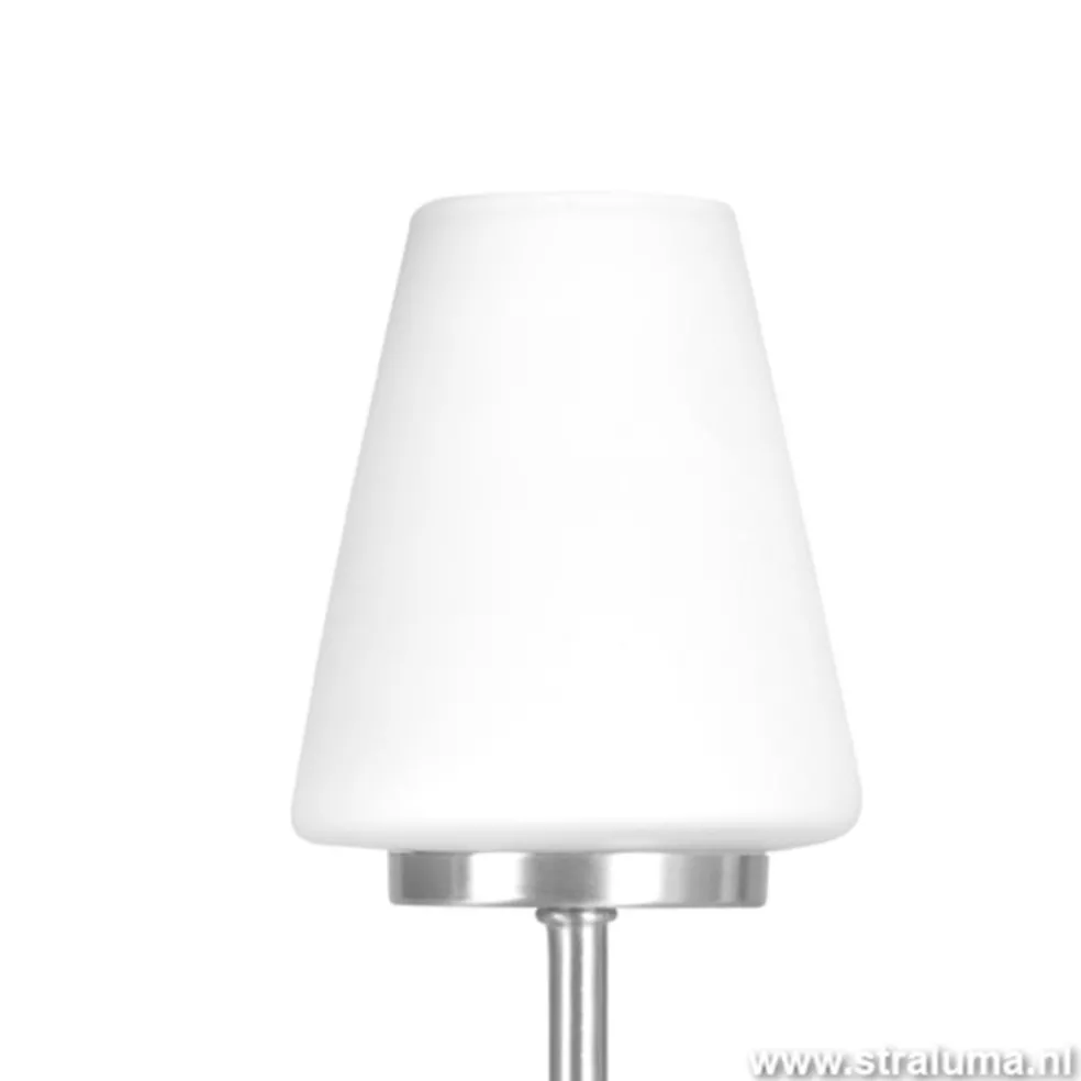 Moderne tafellamp staal/glas met dimmer