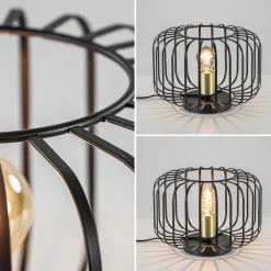 Moderne tafellamp zwart met brons