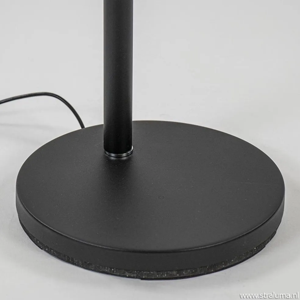 Moderne uplighter zwart met dimbaar LED