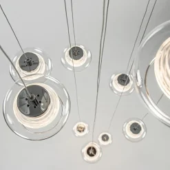 Moderne videlamp chroom met helder glas incl LED