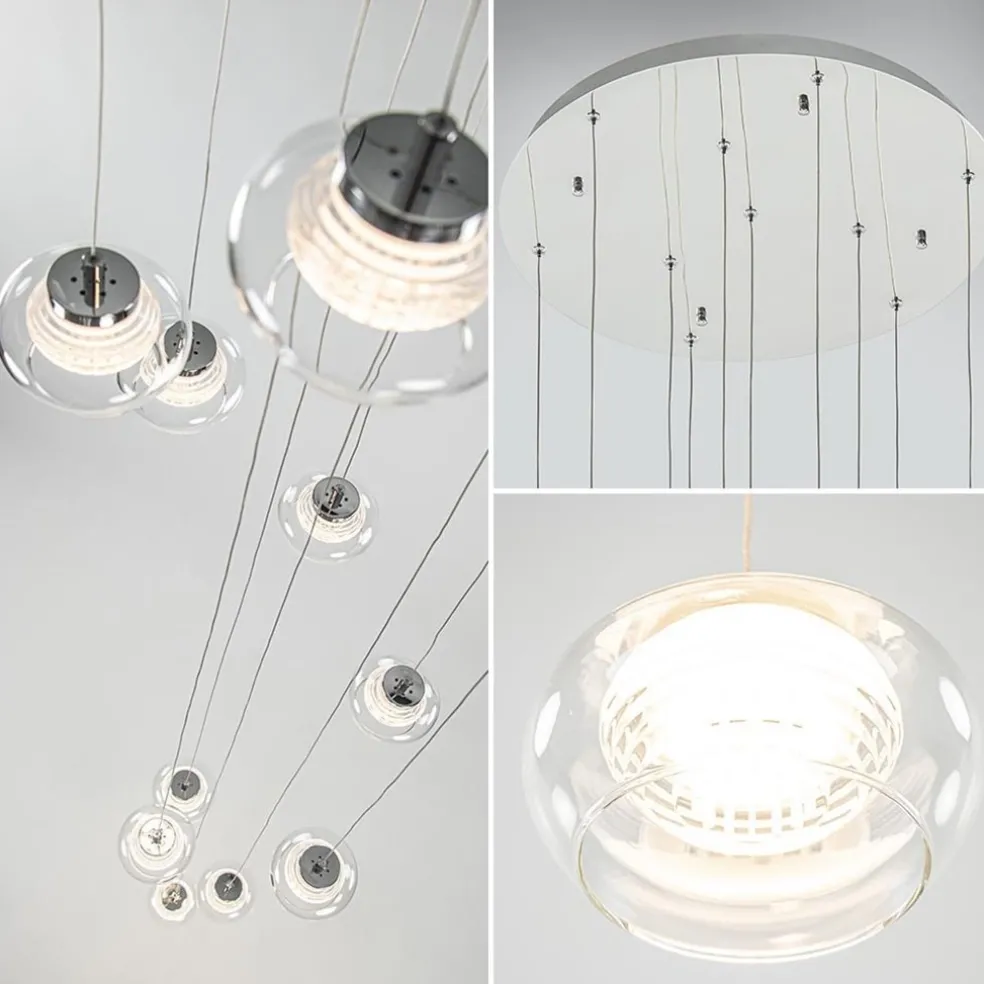 Moderne videlamp chroom met helder glas incl LED