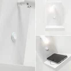 Moderne wandlamp wit inclusief LED en fast charger