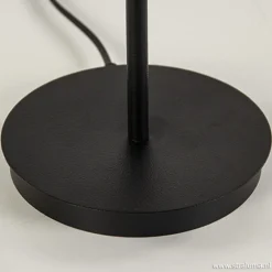 Moderne zwarte tafellamp rond metaal