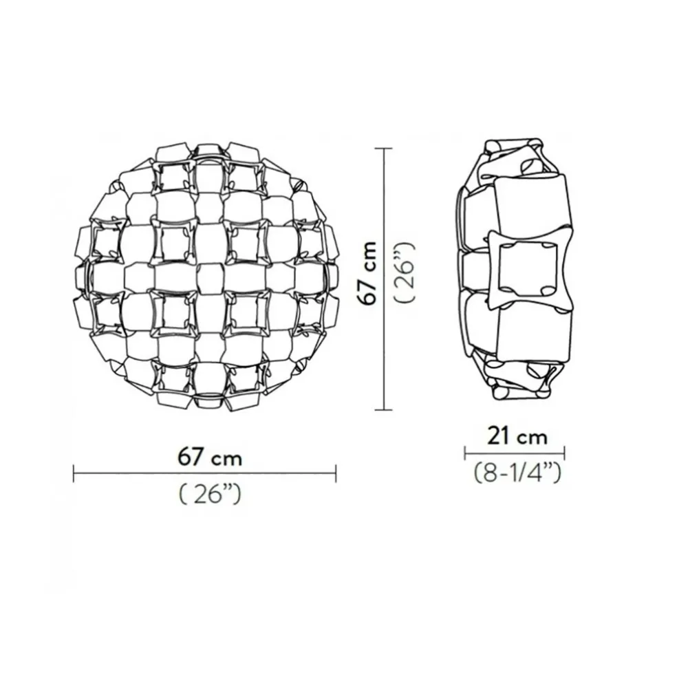 Multicolor design wand/plafondlamp Mida Slamp