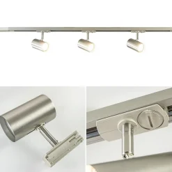 Nikkel railsysteem met spots 1-fase