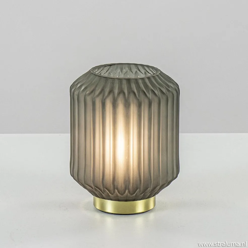 Olijf groene tafellamp Ivot op batterij