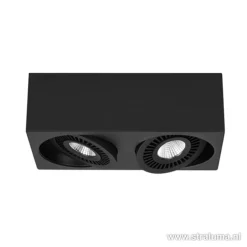 Opbouwspot box zwart 2-lichts led