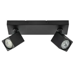 Opbouwspot 2-lichts balk zwart