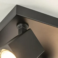 Opbouwspot 4-lichts vierkant zwart verstelbaar