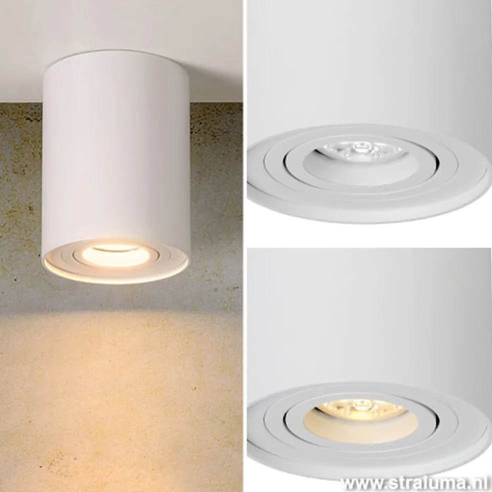 Opbouwspot tube wit gu10