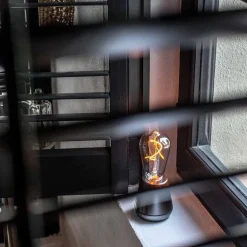 Oplaadbare tafellamp titanium met smoke lichtbron