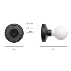 Oplaadbare wandlamp zwart incl frosted lichtbron