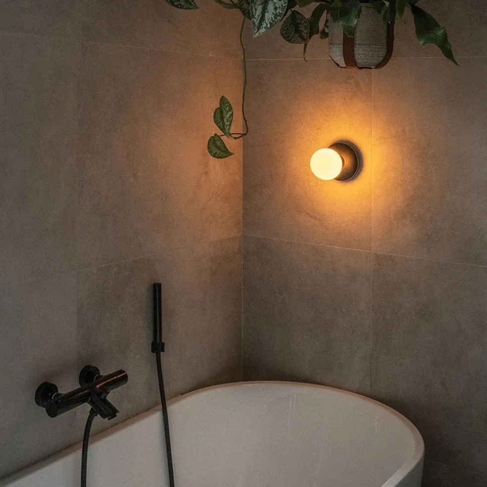 Oplaadbare wandlamp zwart incl frosted lichtbron