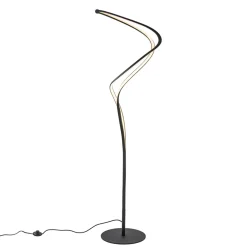 Organische vloerlamp zwart met dimbaar LED