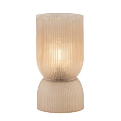 Oudroze glazen tafellamp Phoebe op batterijen van Light and living