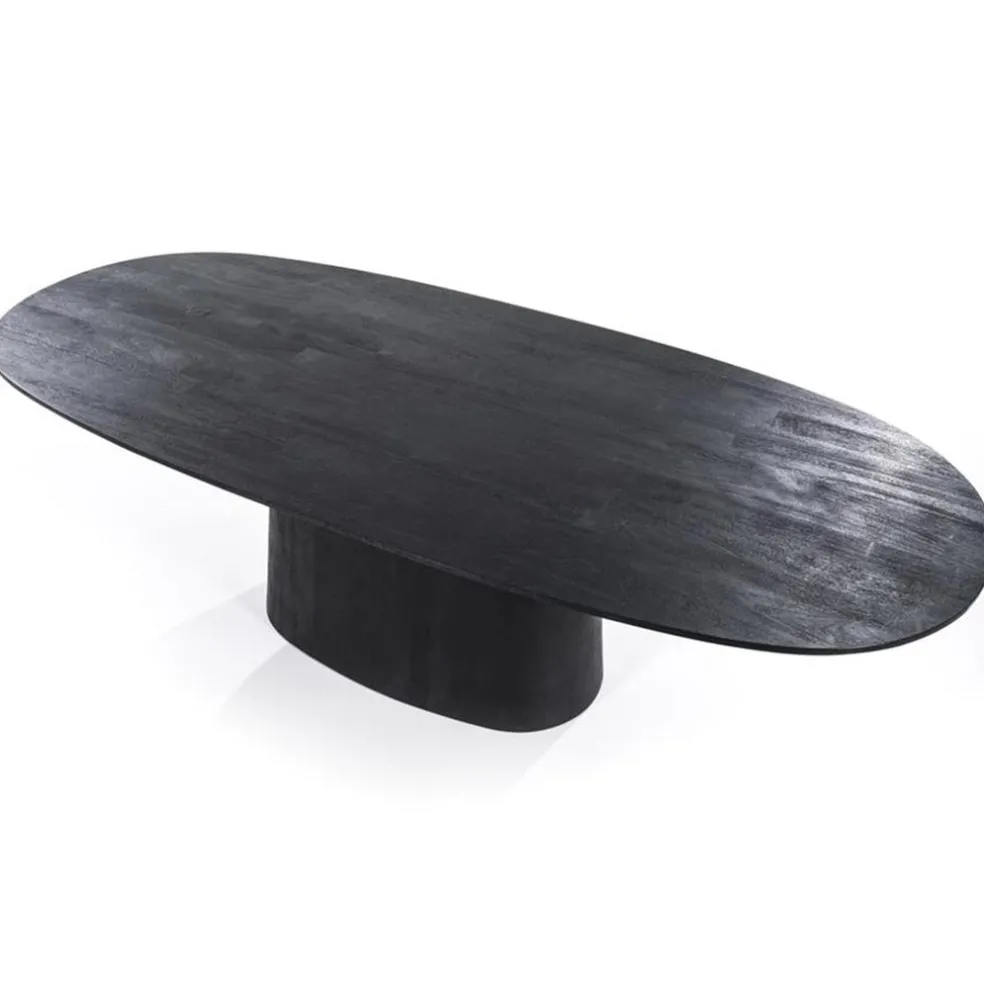 Ovale eettafel Aron 300x110 cm zwart mangohout