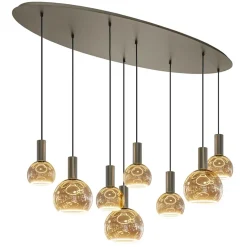 Ovale hanglamp platinum exclusief E27 lichtbronnen